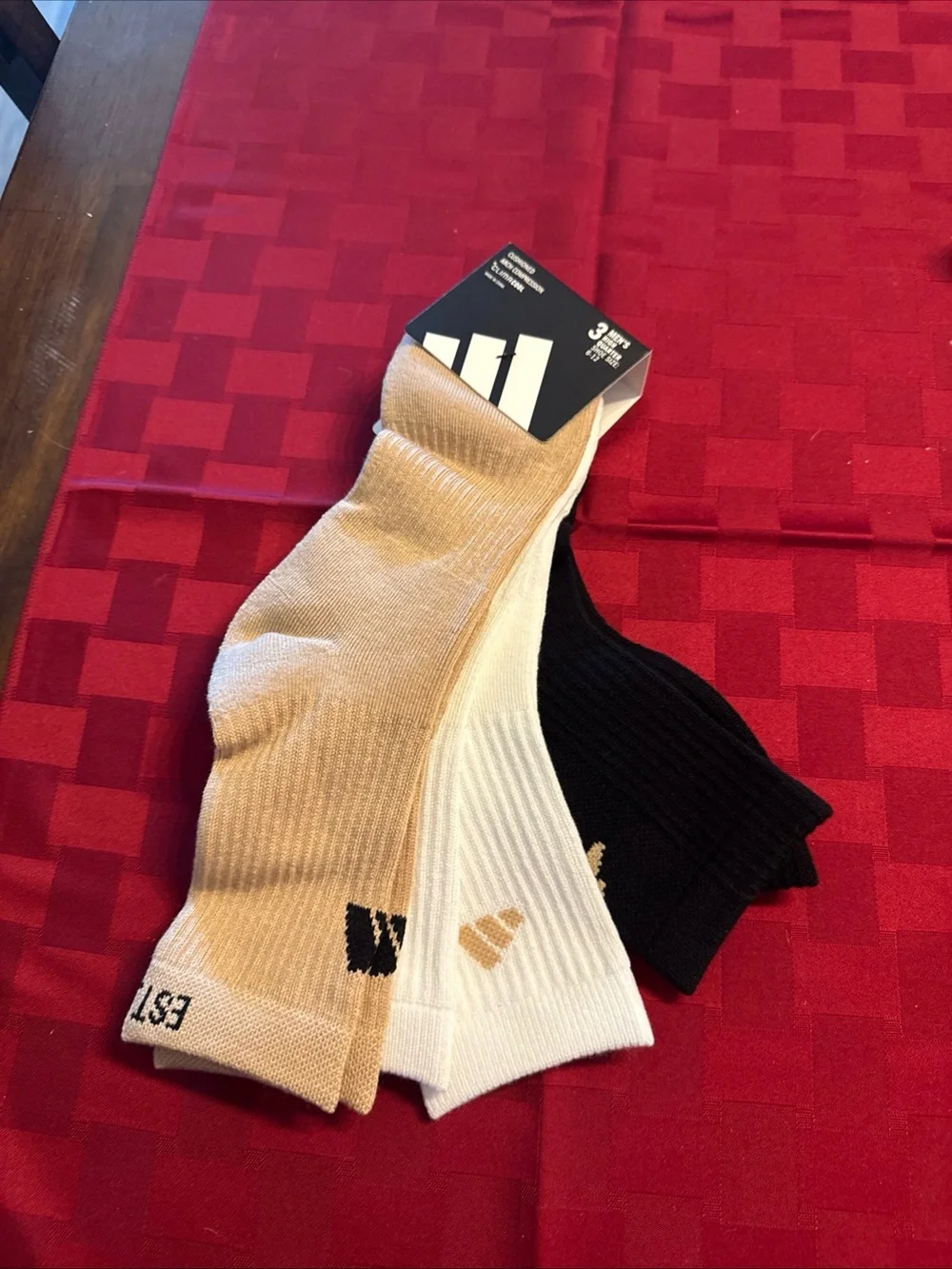 3-Pack Men's Ankle Socks - Black, White & Tan